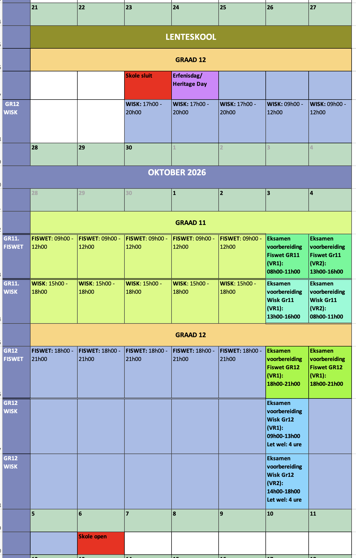  Lenteskool: Oktober 2026 