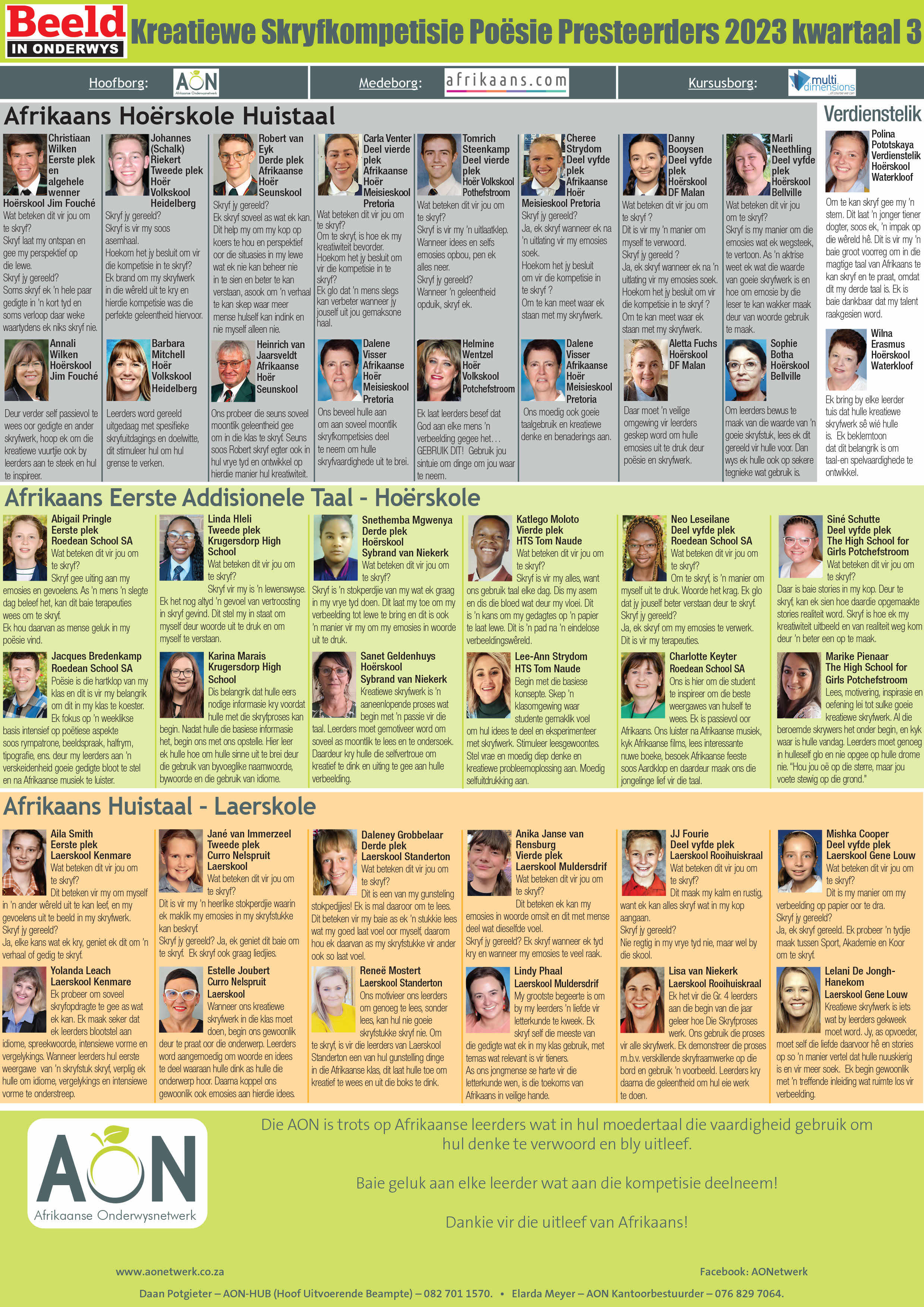  Fotoblad top-5-presteerders 2023: Poësie 